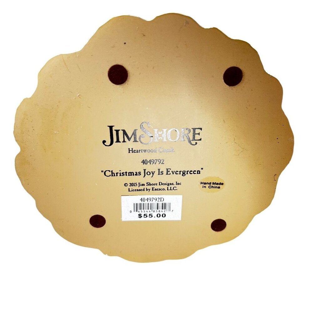 Jim Shore CHRISTMAS JOY IS EVERGREEN 10" Angel Figurine Wreath 2015 Original Box - Picture 10 of 13